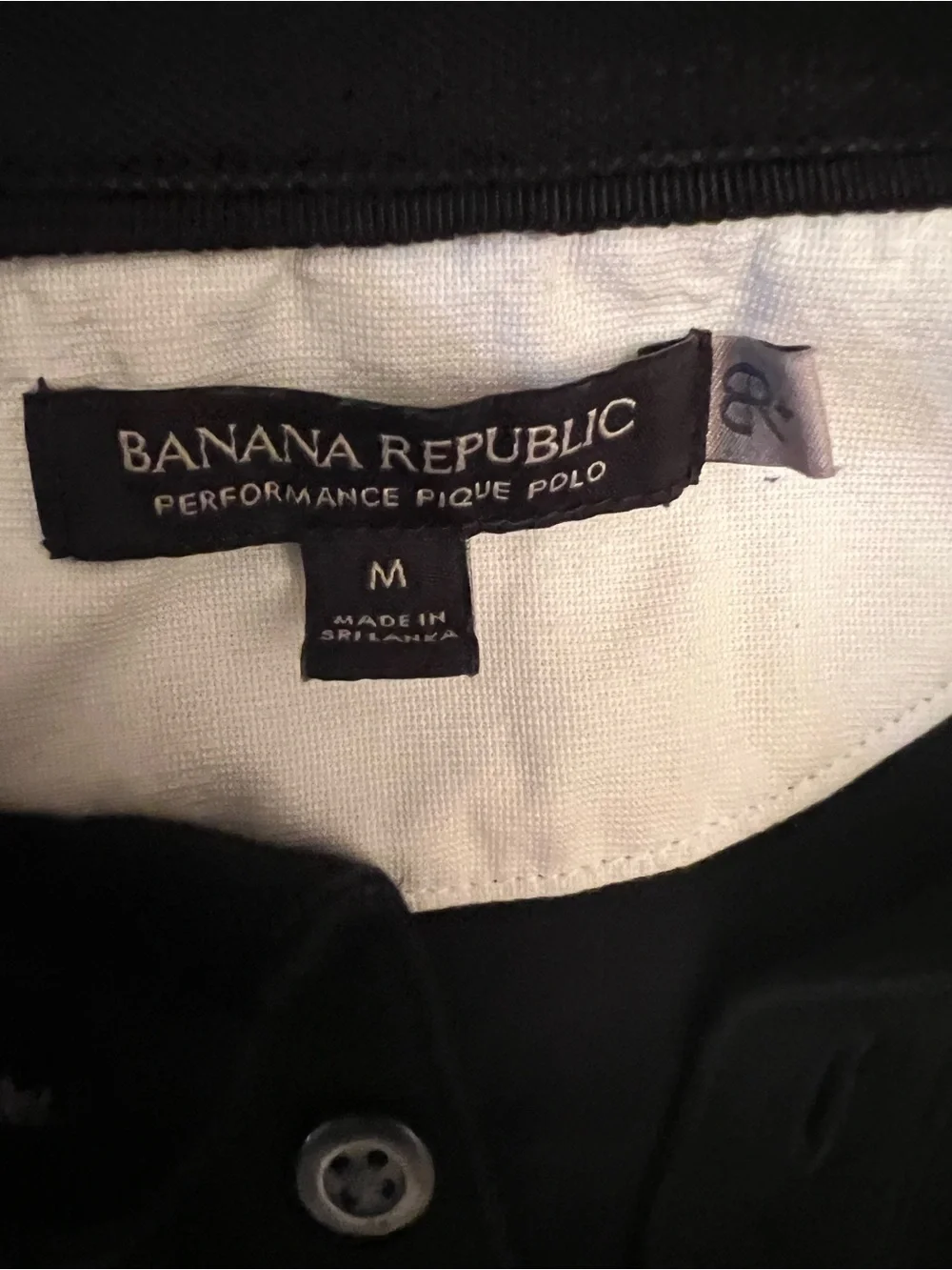 Banana Republic Men’s Black Polo Shirt with Pocket, Size Medium